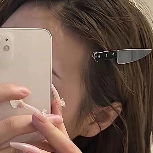 Mini Knife Hair Clips Set – Gothic Punk Barrettes, 2Pcs Hair Accessories for Women & Girls