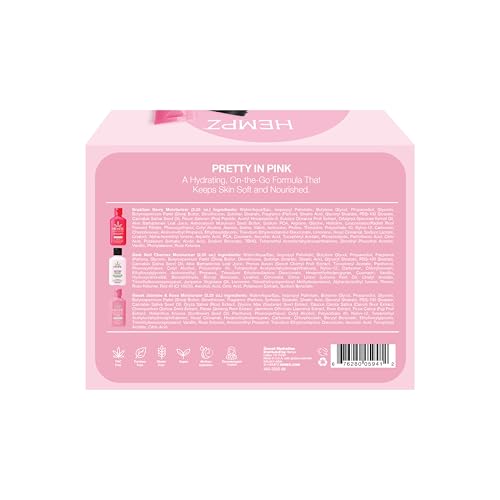 Hempz Pretty & Pink Mini Lotion Set - 3 Pack of Hydrating Moisturizers