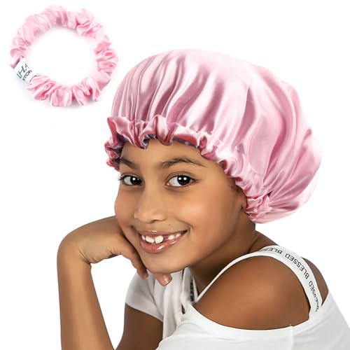 Kids Satin Bonnet Sleeping Cap - Adjustable & Reversible for Toddlers
