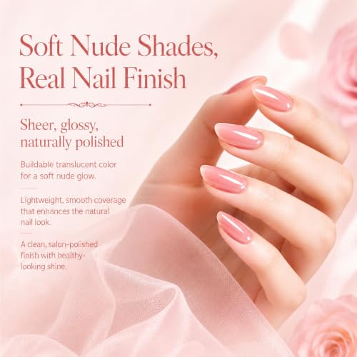 Beetles Nude Gel Nail Polish Set - 6 Trendy Sheer Colors