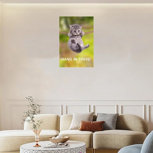 Funny Cat Canvas Print - Motivational Wall Art Poster 12x18