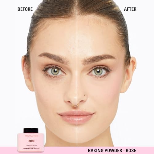 Revolution Loose Baking Powder Rose 1.12oz | All Skin Tones, Vegan, Cruelty-Free