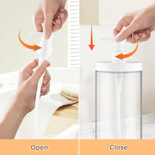 DynnnDy 1000ml Refillable Clear Pump Bottles - Large Capacity Shampoo & Lotion Dispenser, Pack of 3