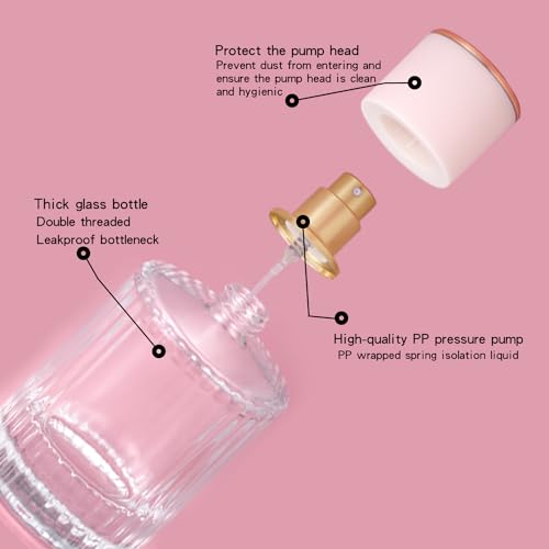 Jxcmeng 50ml & 30ml Refillable Glass Spray Bottles with Fine Mist Atomizer - Travel Perfume & Fragrance Containers, Leak-Proof & Portable