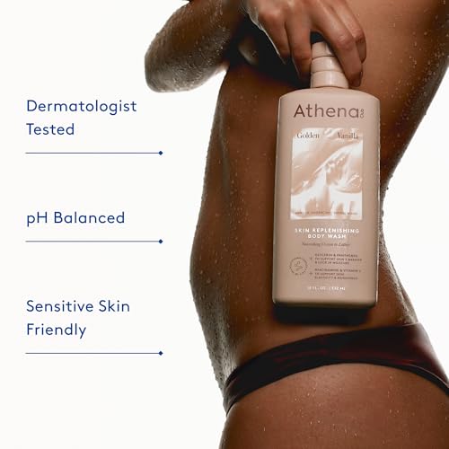 Athena Club Golden Vanilla Body Wash for Women, 18 Fl Oz - Hydrating & Sulfate Free