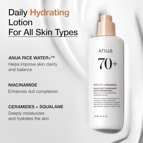 ANUA Rice 70 Intensive Moisturizing Milk - Hydrating Lotion 5.07 fl. oz