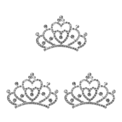 FRCOLOR Kids Crown Comb Hair Clips - 3-Pack Tiara Accessories