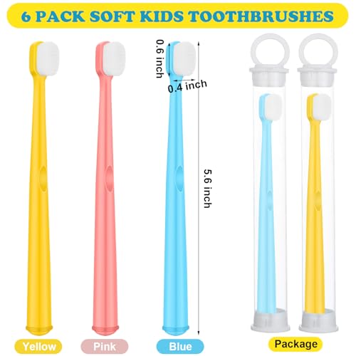 Fresh Style Patelai 6 Pcs Toddler Nano Toothbrush with 20000 Soft Bristles
