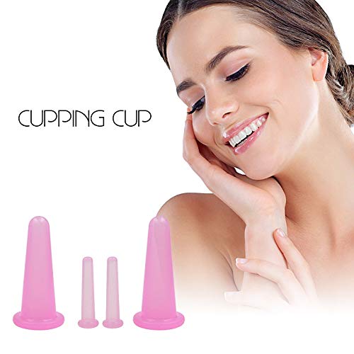 KRISMYA 4-Piece Facial Cupping Set - Natural Silicone Massage Cups