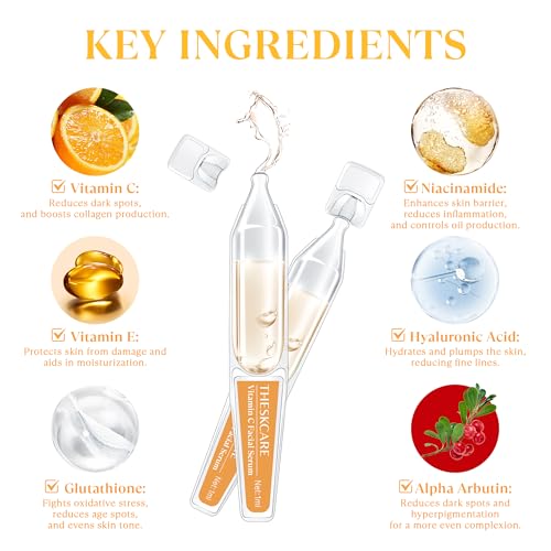 Vitamin C Serum with Hyaluronic Acid & Niacinamide | THESKCARE 30 Ampoules