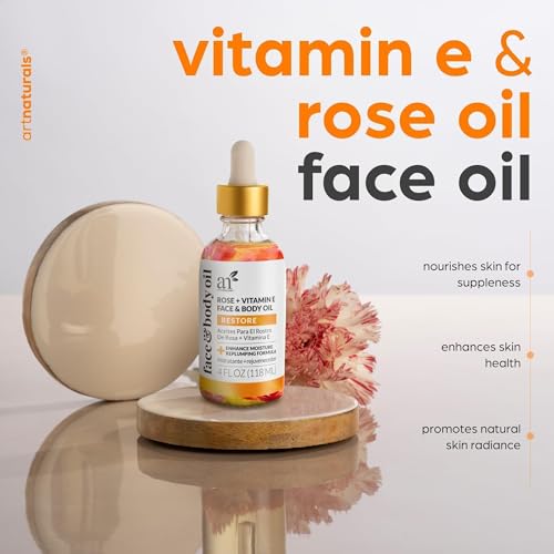 ArtNaturals Vitamin E Body Oil & Gua Sha Facial Tool Set - 4 oz