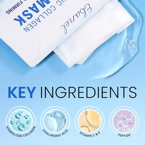 Ebanel 10-Pack Collagen Face Mask Sheet - Hydrating & Anti-Aging