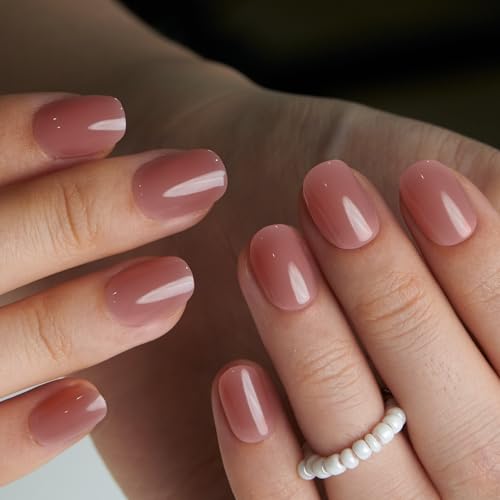CurvLife Extra Short Oval Press On Nails - Nude Peach Pink | 32PCS