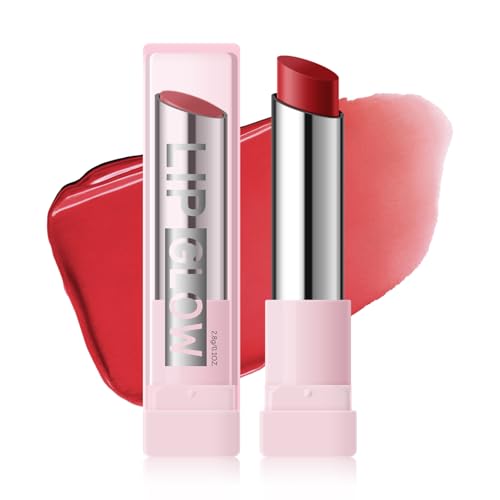 FREEORR Cherry Red Sheer Hydrating Lip Balm with Hyaluronic Acid, Moisturizing Shine, 24HR Softening