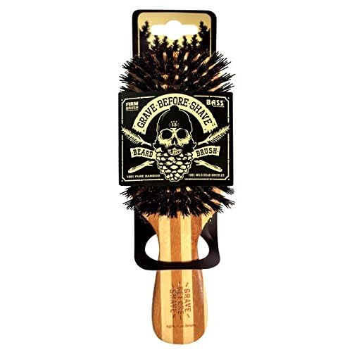 Grave Before Shave Beard Brush for Men with 100% Wild Boar Bristles and Bamboo Wood Handle