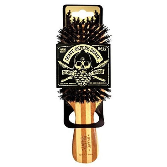 Grave Before Shave Beard Brush for Men with 100% Wild Boar Bristles and Bamboo Wood Handle