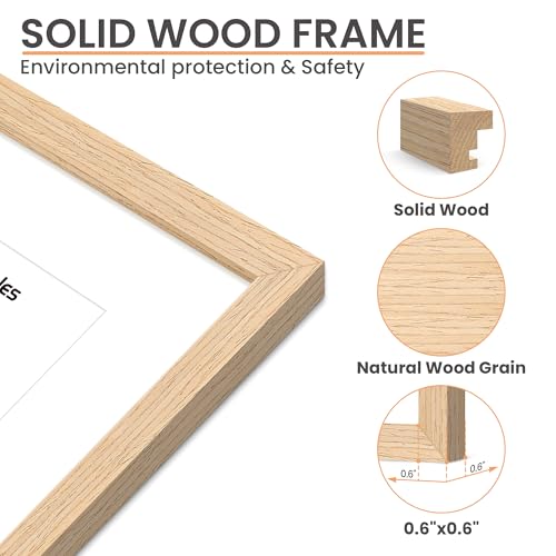 Upsimples 12x12 Natural Solid Wood Picture Frame for Nursery Decor