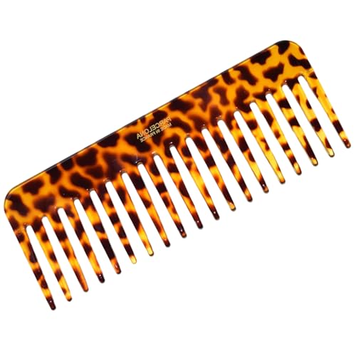 Parcelona French Detangling Wide-Tooth Comb - Leopard Pattern, 6.25"