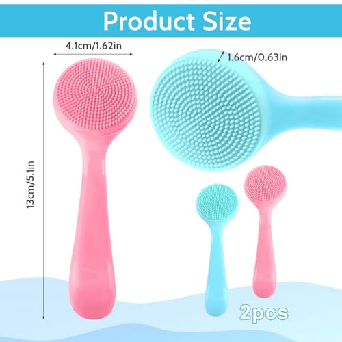 Silicone Face Brush 2-Pack - Soft Exfoliating Scrubbers for All Skin Types