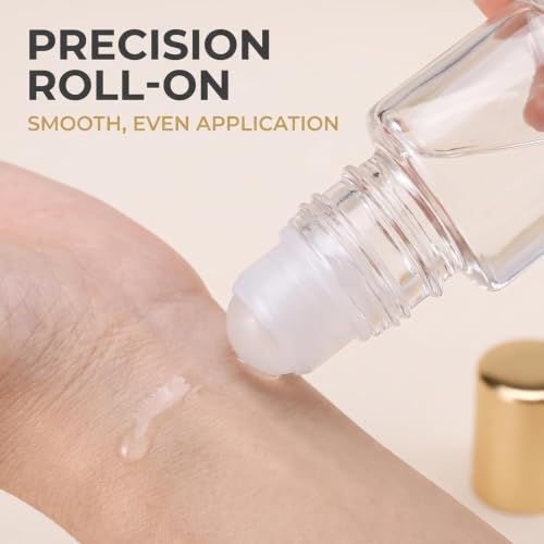 12 Pack Gold Glass Roll-On Bottles for Essential Oils - 1ml