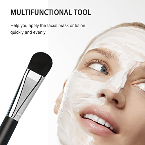 Ksvsonrvi Soft Bristles Facial Mask Application Brush Black+Silver - Man-made Fiber Cosmetic Tool