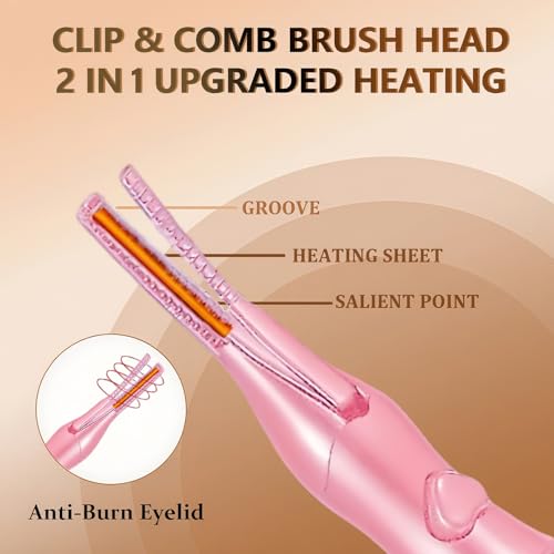 Acavado Light Pink Heated Eyelash Curler with 3 Temperature Modes