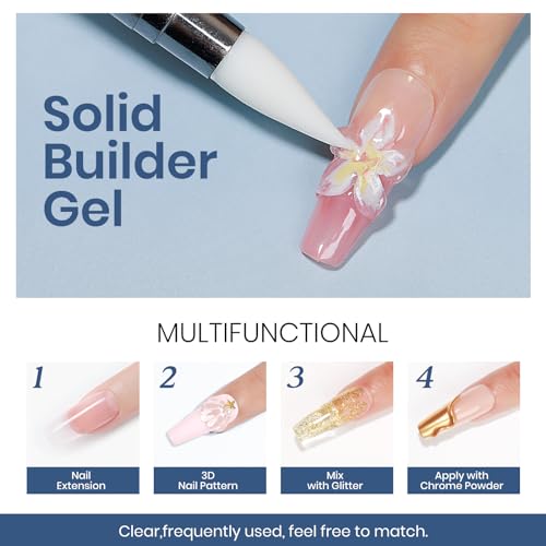 MIZHSE 100 g Solid Builder Gel for Nails, Clear 3D Sculpting Nails