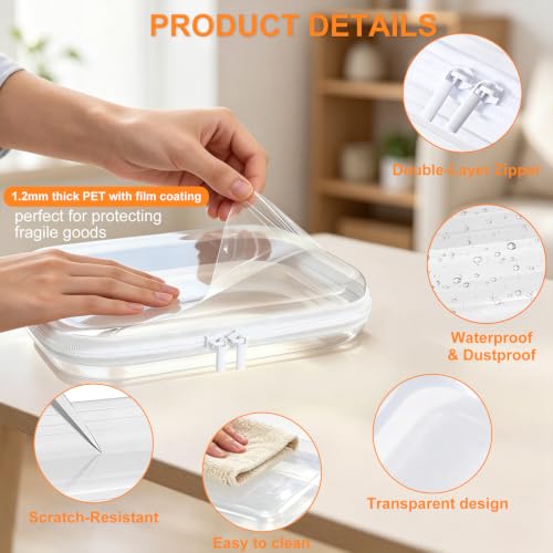 3M Clear Hard Shell Zipper Case - TSA Approved Travel Toiletry & Makeup Bag