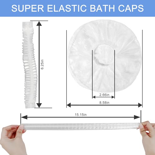 Ceizioes 150 Pack Disposable Waterproof Shower Caps for Women Kids & Salon Use