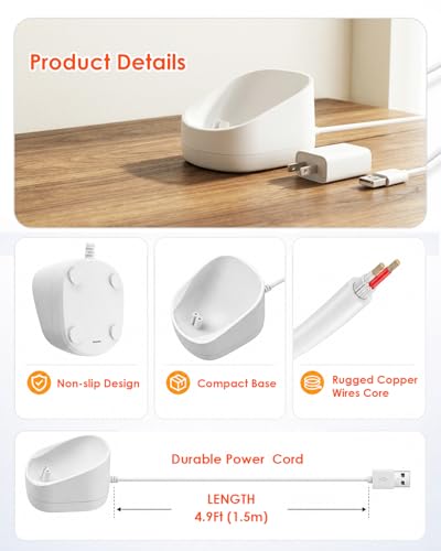 White Charging Dock for Freebird Flex Series Shaver - Anti-Slip Base & USB Cord