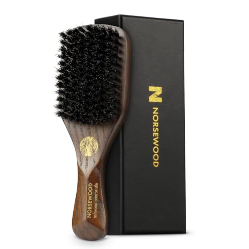 Norsewood Boar Bristle Hair & Beard Brush for Shine & Detangling