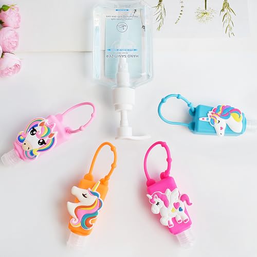 Travel Size Hand Sanitizer Bottles - 4 Pack Unicorn Design