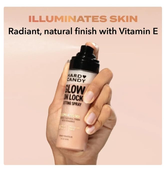 Hard Candy Glow On Lock Setting Spray - 16 Hour Hold, Luminous Finish | 3.4 oz