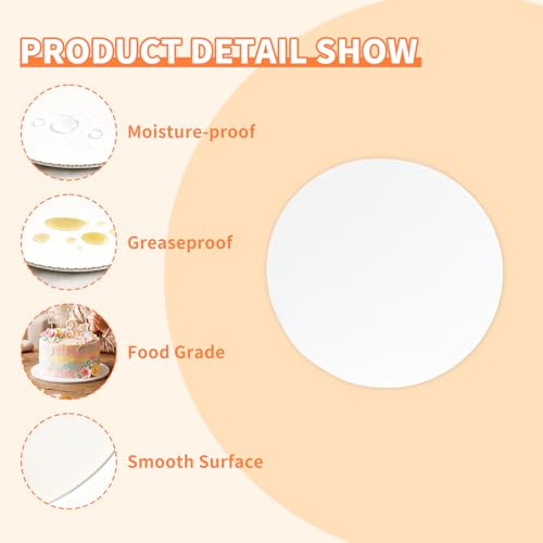 10-Inch Round Cake Boards - 50 Pack Food-Grade Cake Drums