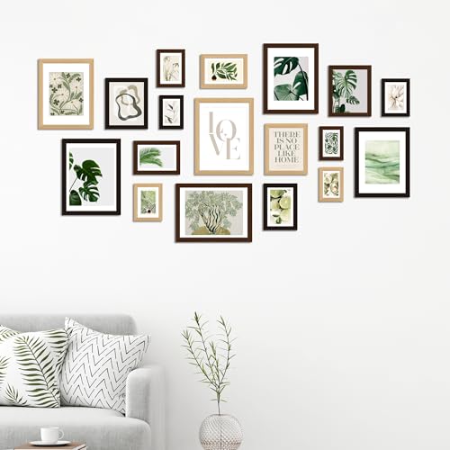 Hongkee 8x10 Oak Wood Picture Frame with Glass Front - Walnut