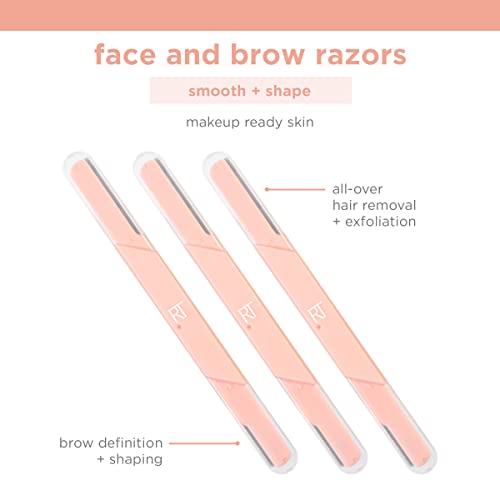 Real Techniques Dual-Ended Face & Brow Razors, 3 Count Set