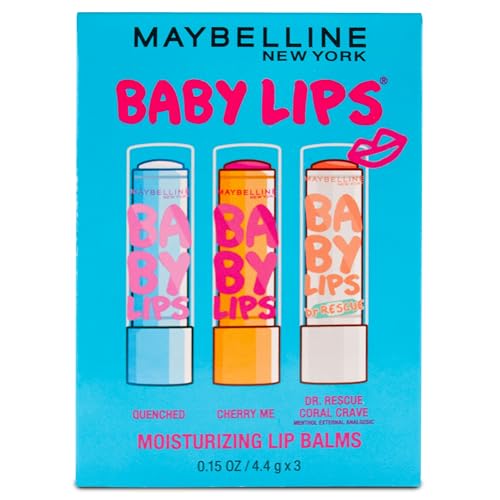 Maybelline Baby Lips Moisturizing Lip Balm 3-Pack - Hydrating Lip Care Set