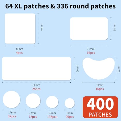 Daolyo 8 Sizes 400 Counts Hydrocolloid Pimple Patches for Face & Body - Large & Small Acne Spot Cover