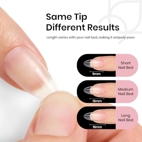 Beetles Medium Almond Gel Nail Tips - 288PCS Pre-Shape Full Cover