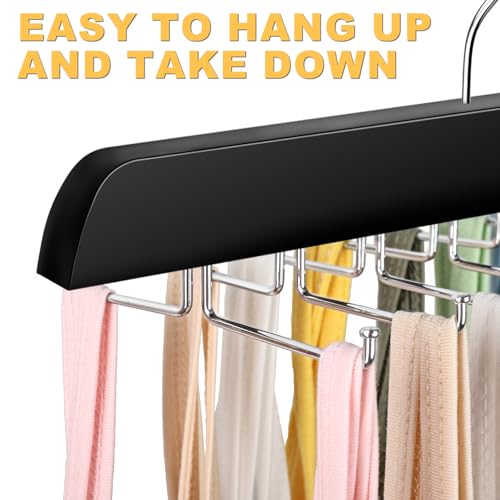 RESOVO Premium Wood Tank Top Hanger with 24 Hooks, 360° Rotating