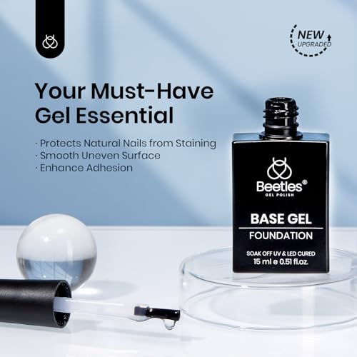 Beetles Gel Base Coat 15ml - Long-Lasting Nail Polish Adhesion