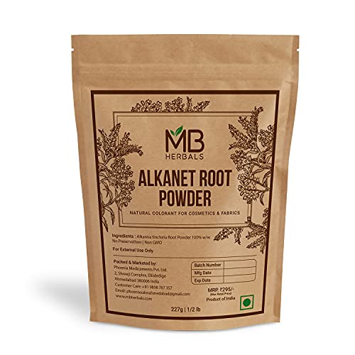 MB Herbals Alkanet Root Powder 8 oz / 227g Natural Hair & Fabric Coloring - Pack of 1