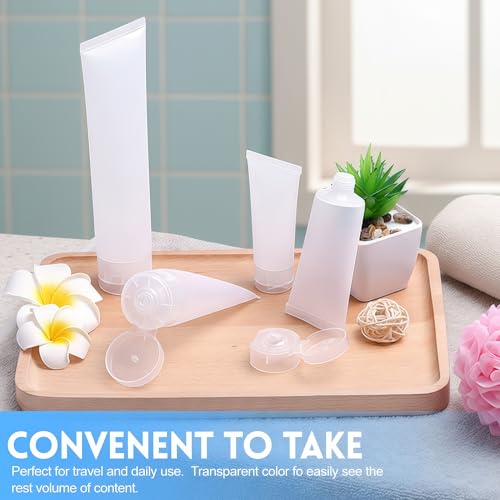 20PCS 50ml Refillable Cosmetic Squeezable Tubes - Clear Travel Containers