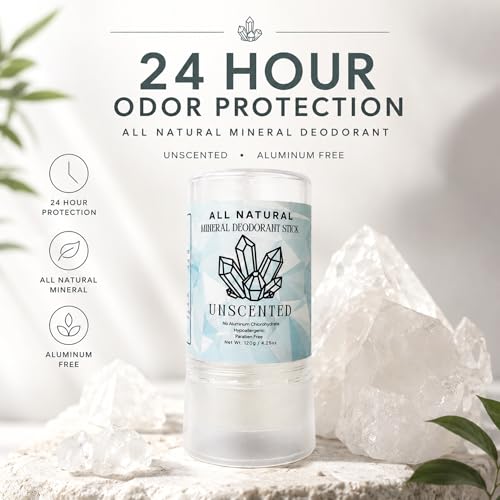 G.B.S. Natural Crystal Potassium Alum Deodorant Stick - Unscented 4.25 oz