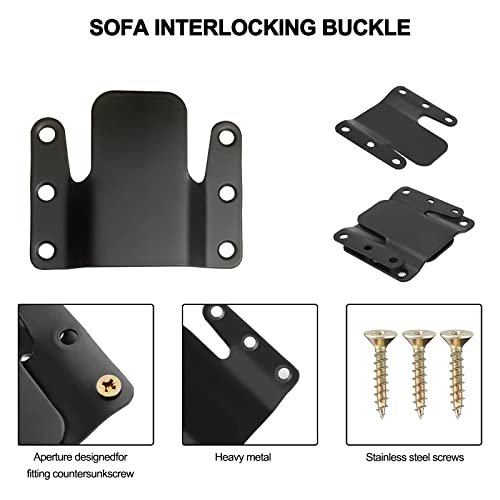 DEEPDREAM Sectional Couch Connectors Clips - 8 Pcs Metal Sofa Connectors with Screws