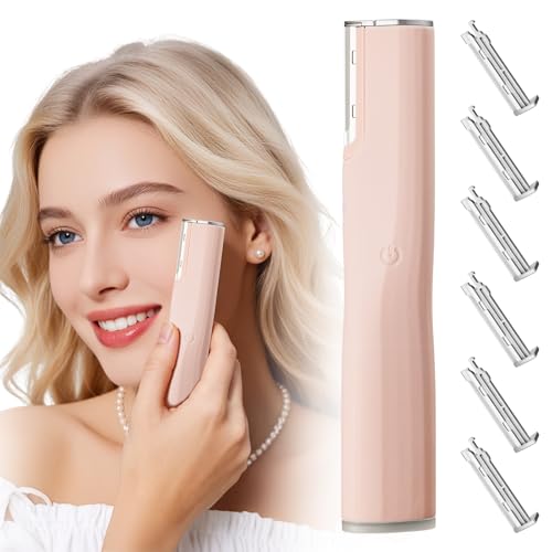 pvqKing Sonic Dermaplaning Tool for Women - Rechargeable Pink Face Razor
