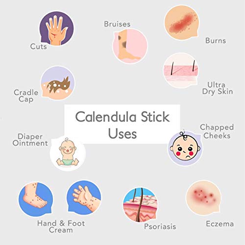 Green + Lovely Organic Calendula & Lavender Skin Stick Set - 2 Pack, 0.5 oz Moisturizing Balm for Hands & Body