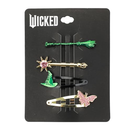 Wicked Official 4-Piece Hair Clip Set - Iconic Oz Character Accessories