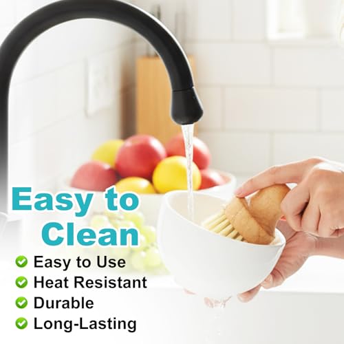 KongTiva 9-Piece Bamboo Dish Brush Set - Eco-Friendly Cleaning Tools