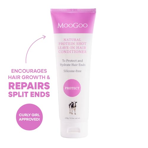 MooGoo 1oz Protein Leave-In Conditioner for Dry & Damaged Hair - Natural Hydrating Hair Treatment, Paraben-Free, Cruelty-Free